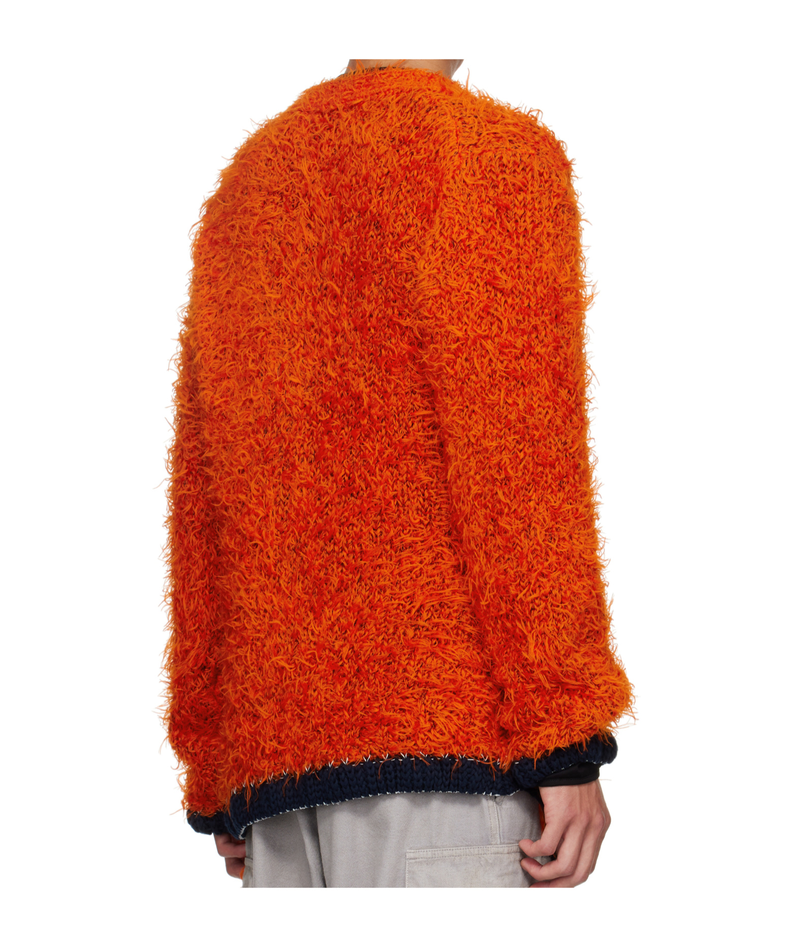 Sacai V-neck Long-sleeved Sweater In Red