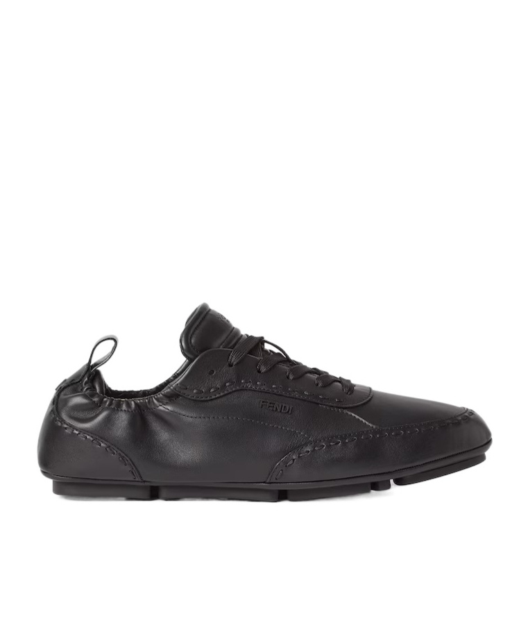 Fendi Fit Low-top Sneakers In Black Leather In Black