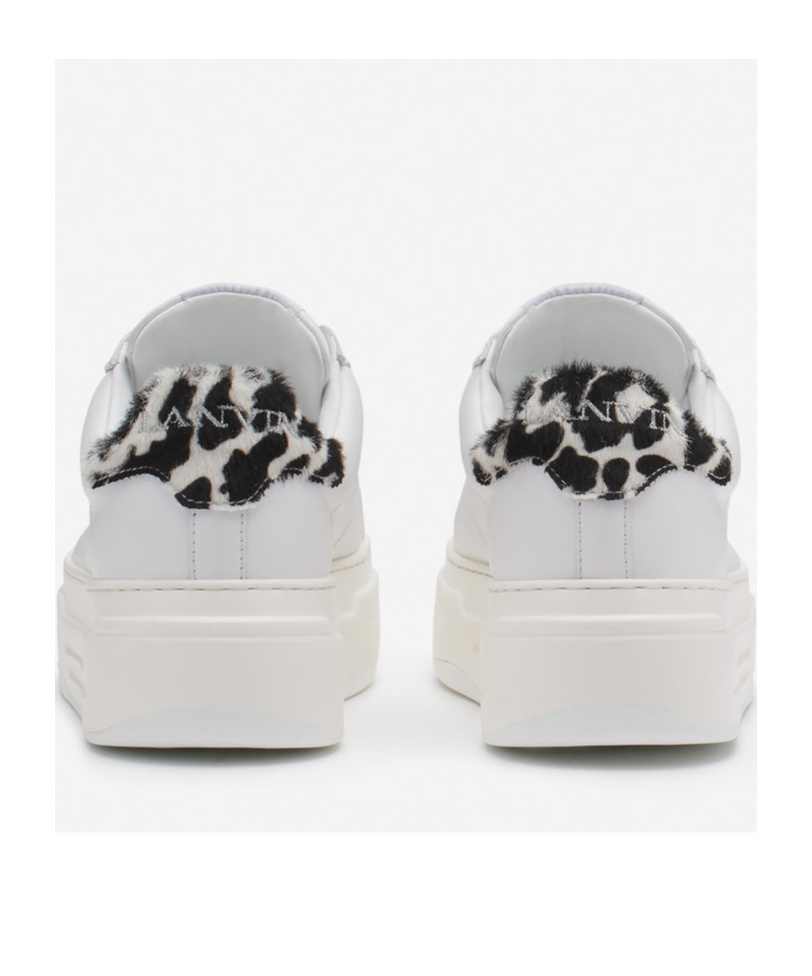 Lanvin Ddb0 Leather Platform Sneakers For Women In White
