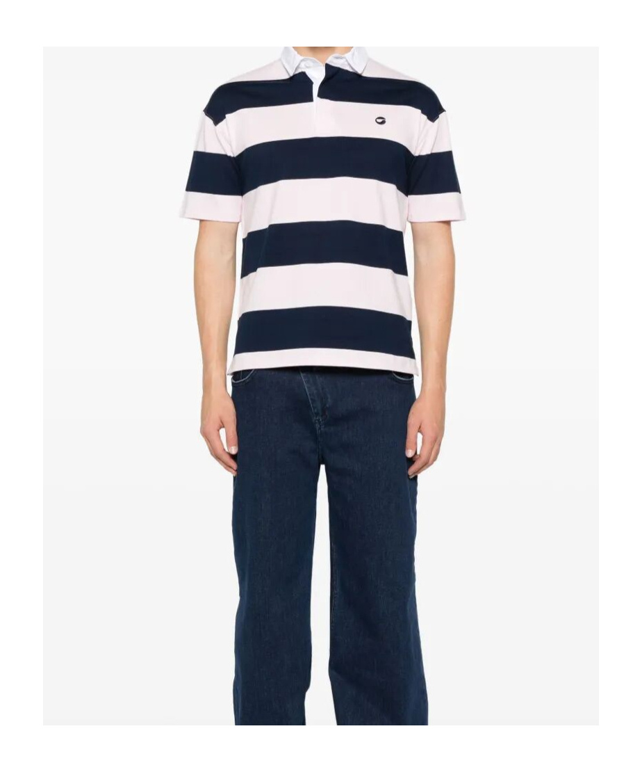 Coperni Striped Drop Shoulder Polo Top In Multi