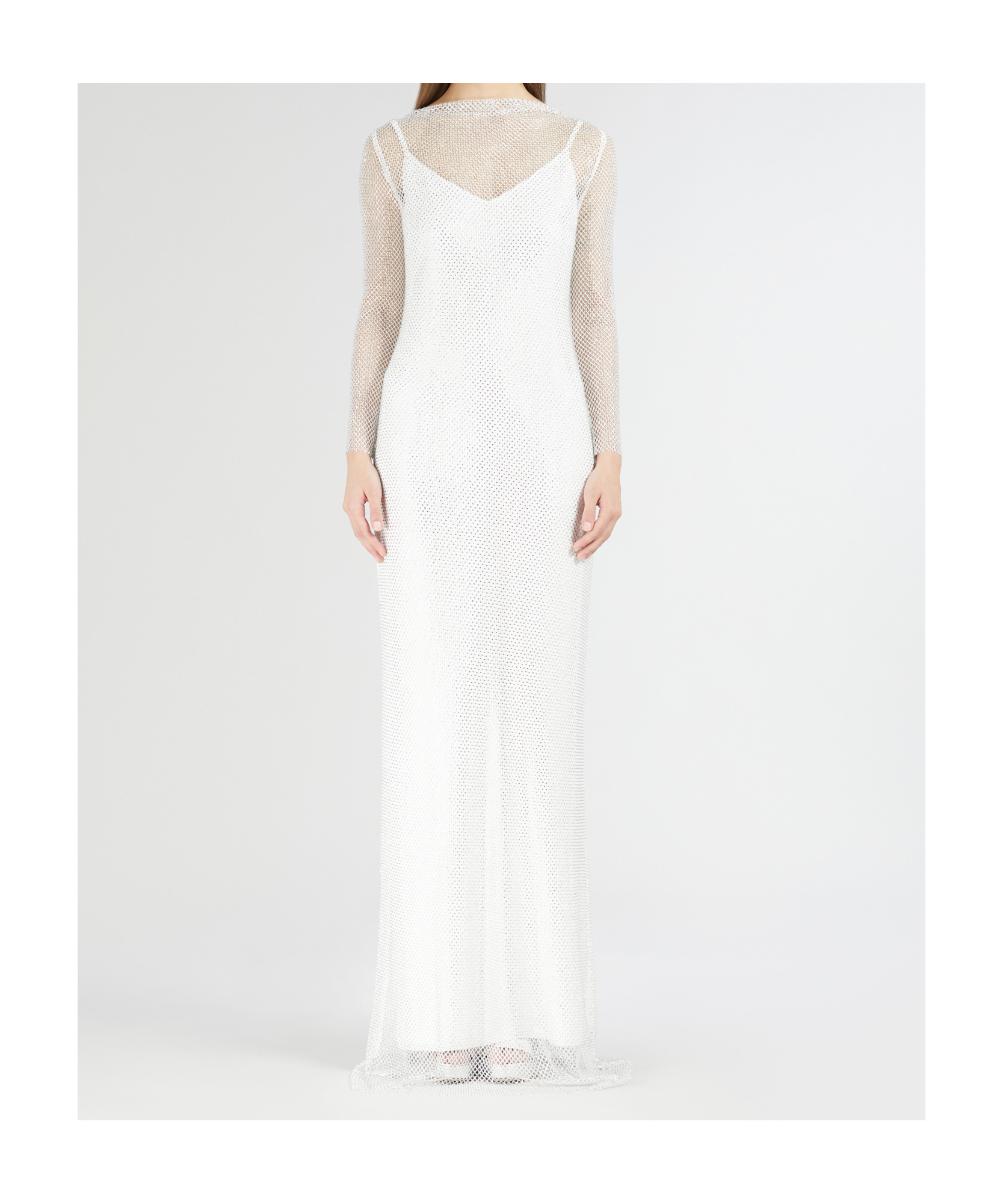Max Mara Long Sleeve Dress In White