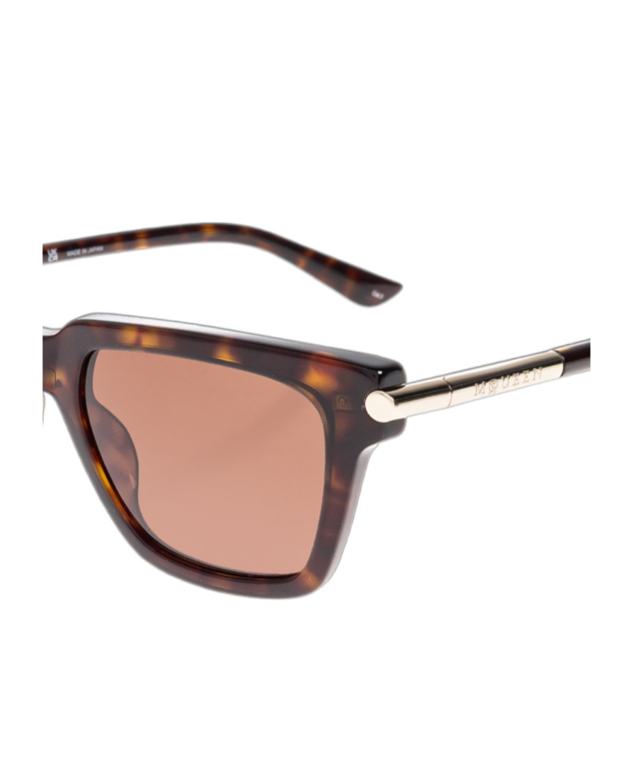 Alexander Mcqueen Geometric Sunglasses In Brown