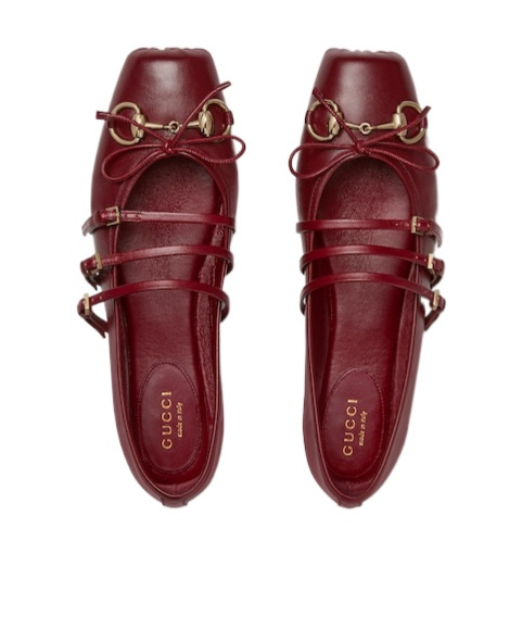Shop Gucci Women's Horsebit Ballet Flat In Red