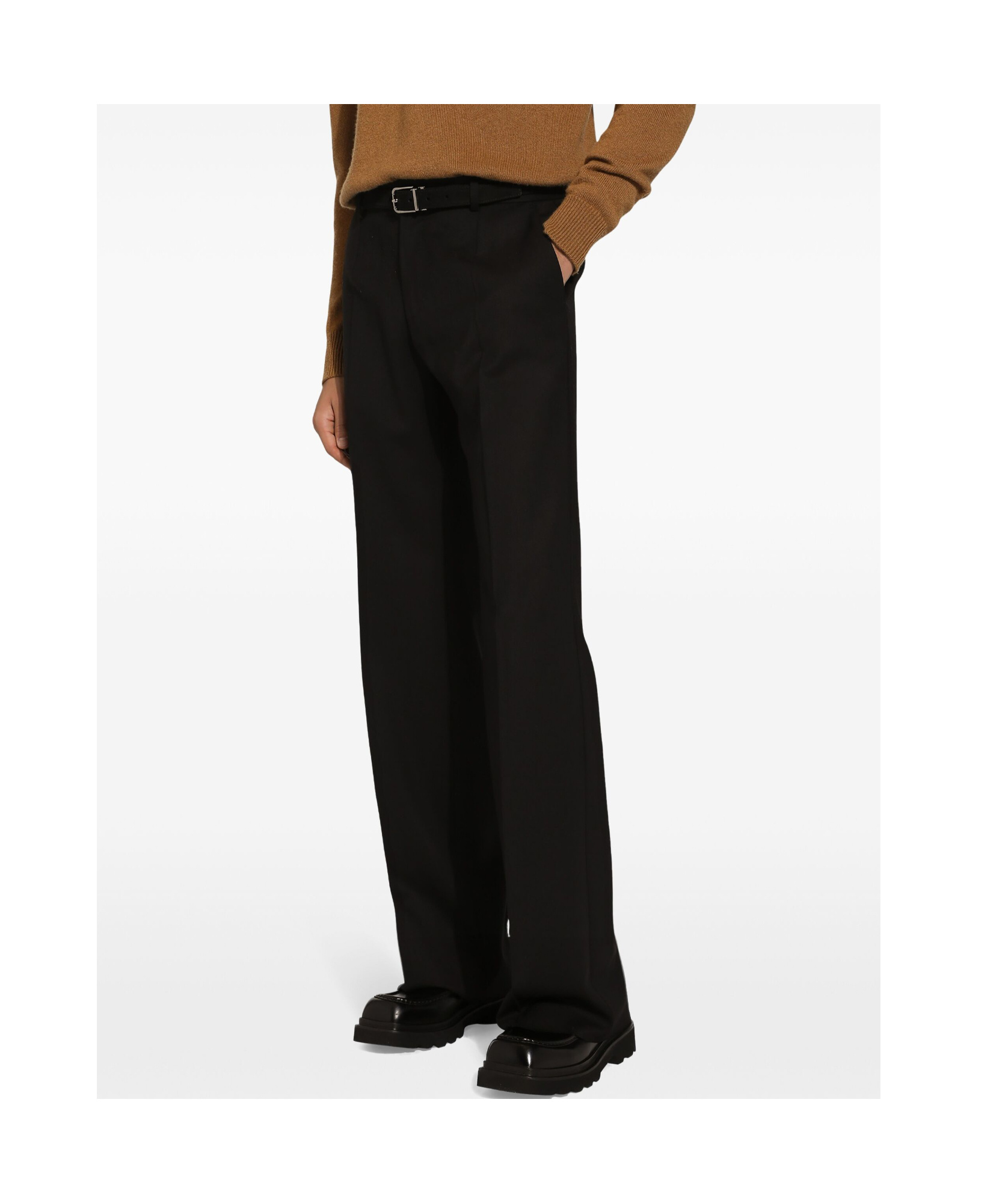 Dolce & Gabbana Pressed-crease Tailored-cut Trousers In Black