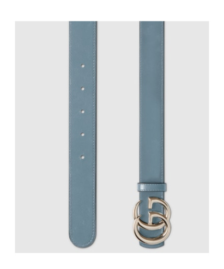 Gucci Reversible Gg Marmont Belt In Blue