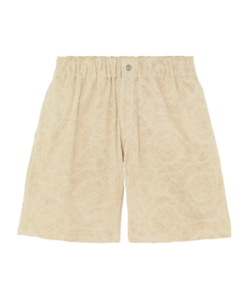 Versace Barocco-pattern Bermusa Shorts In Nude