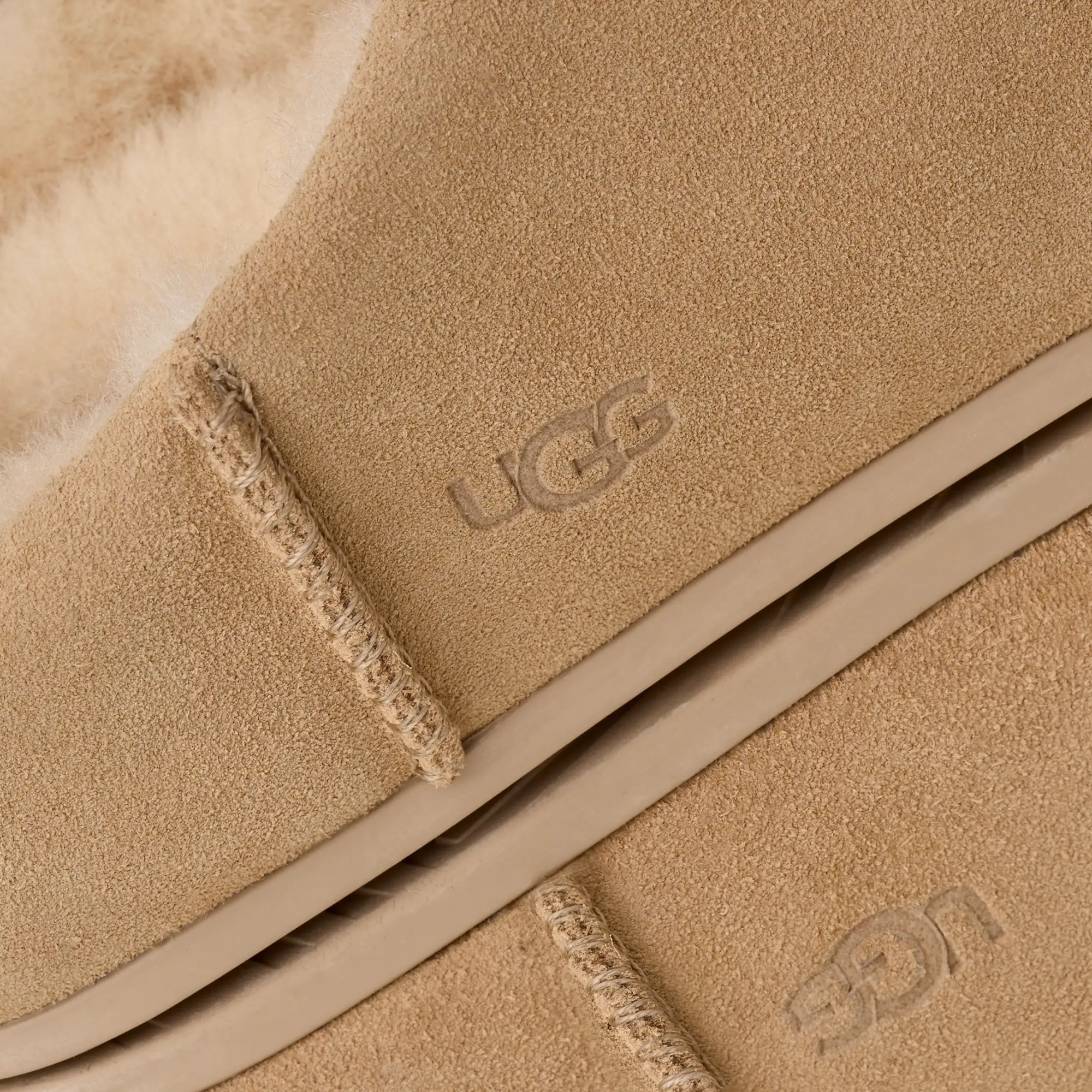 Ugg Chestnut Brown Suede Leather Elea Slip-on Slippers