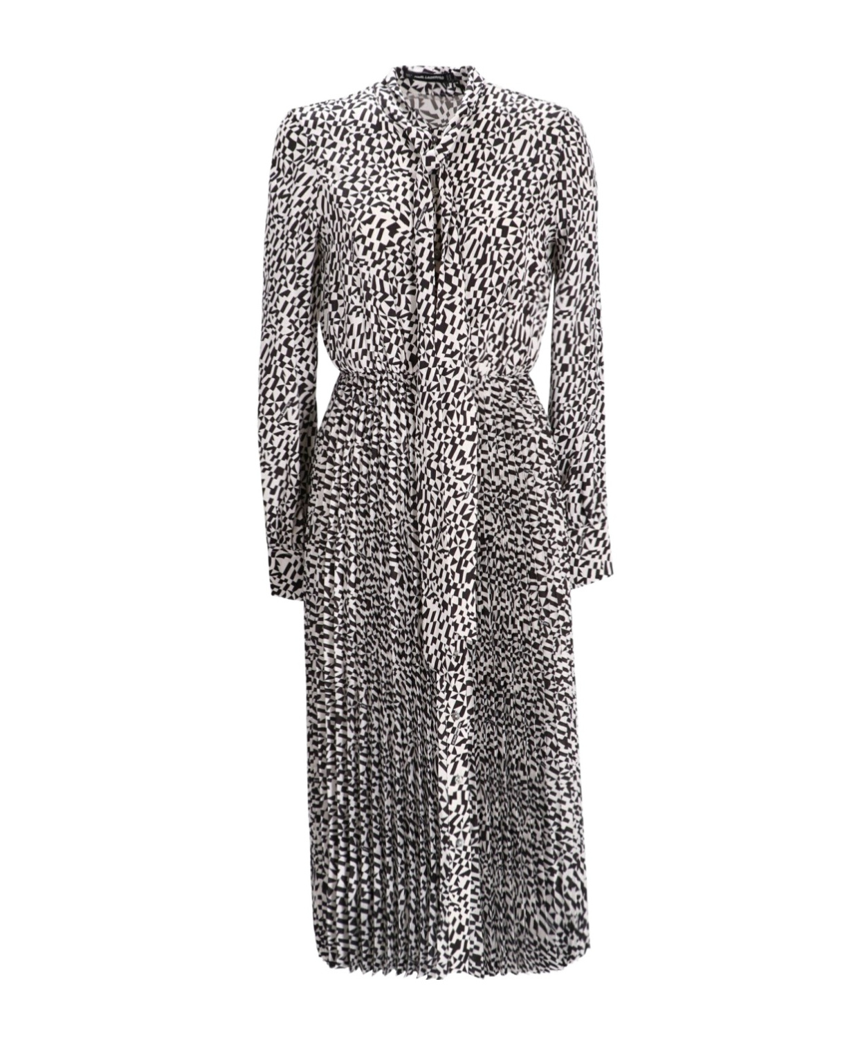 Karl Lagerfeld Geometric-print Midi Dress In Gray