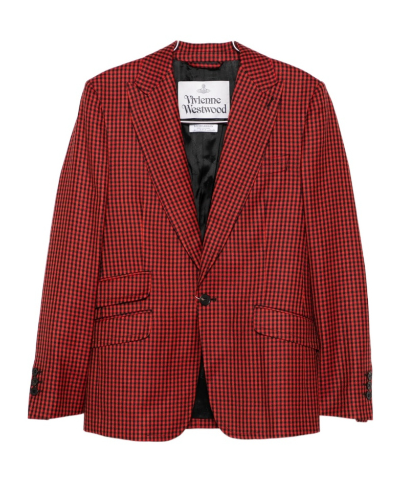 Vivienne Westwood Gingham-check Single-breasted Blazer In Red