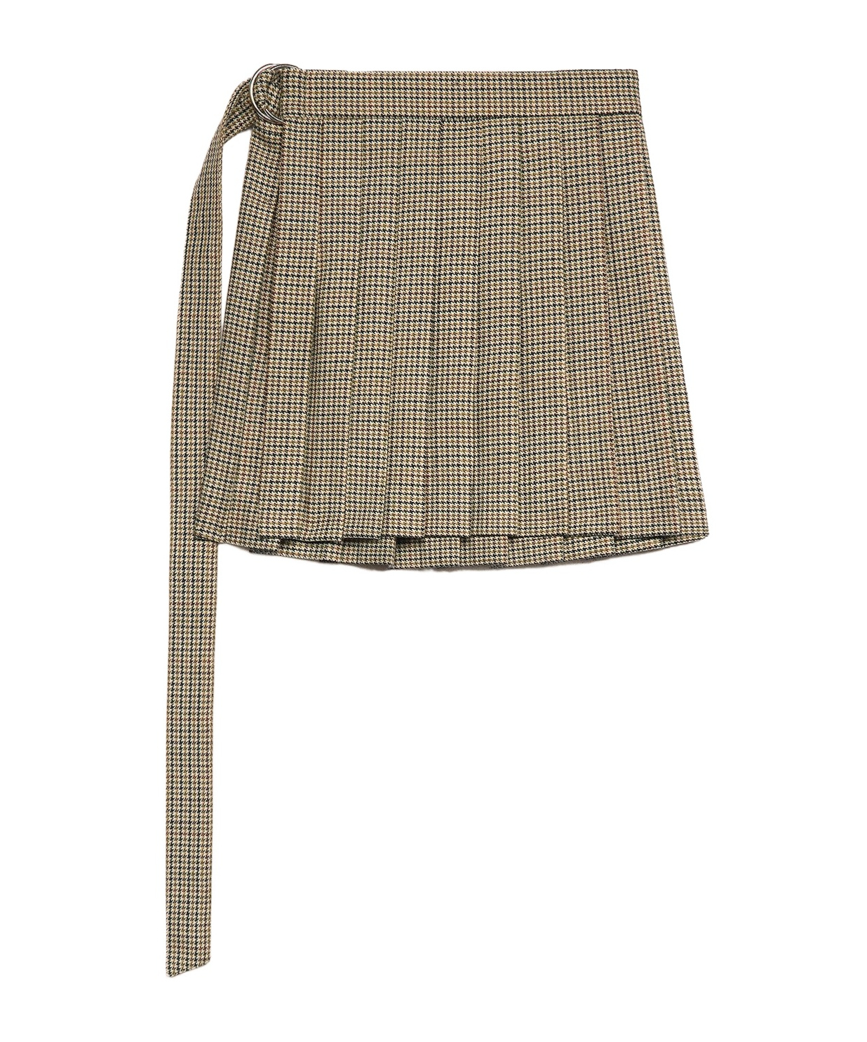 Ami Alexandre Mattiussi Mini Kilt Skirt In Wool Gabardine. In Nude
