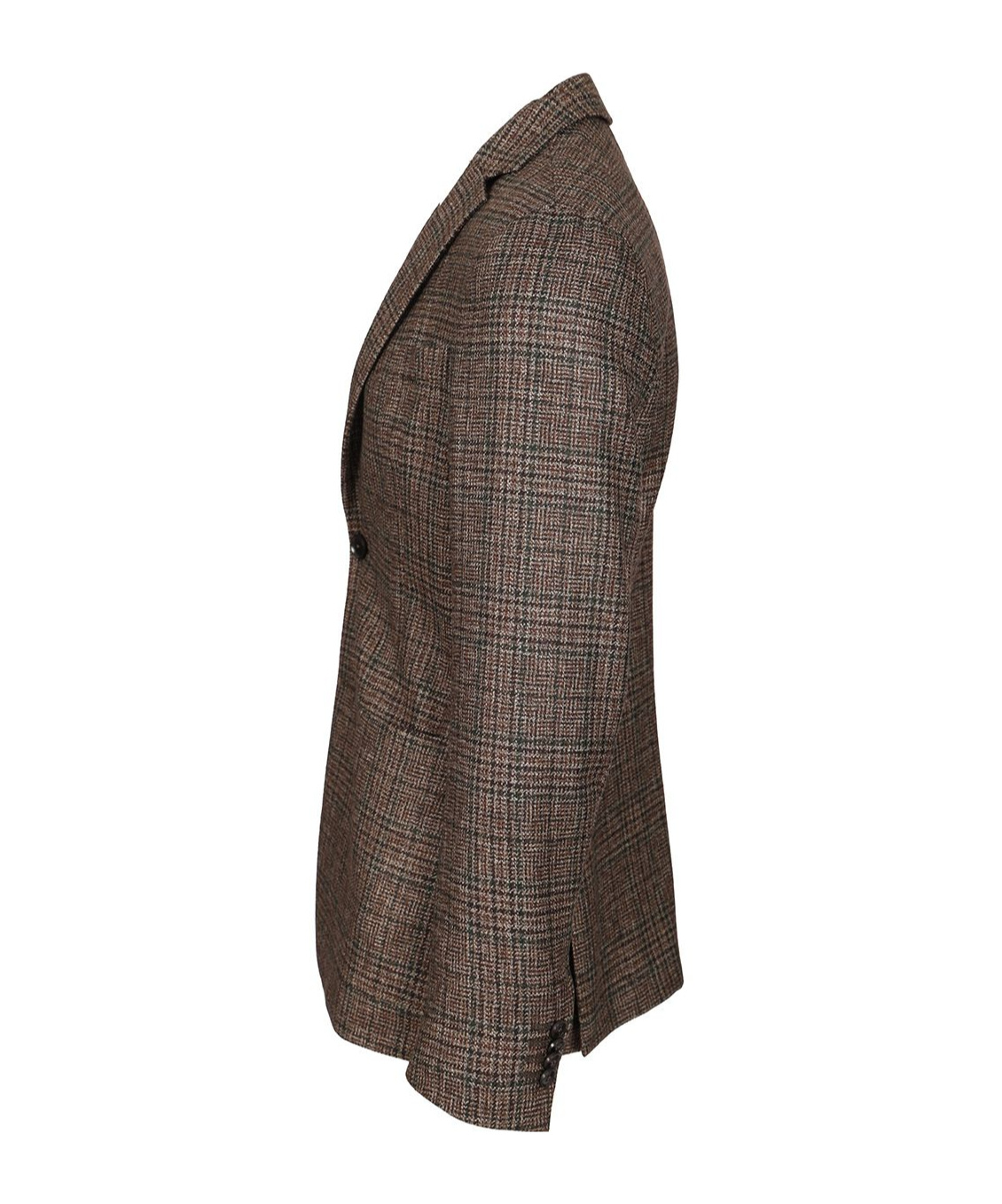 Zegna Prince Of Wales Wool Jacket In Brown