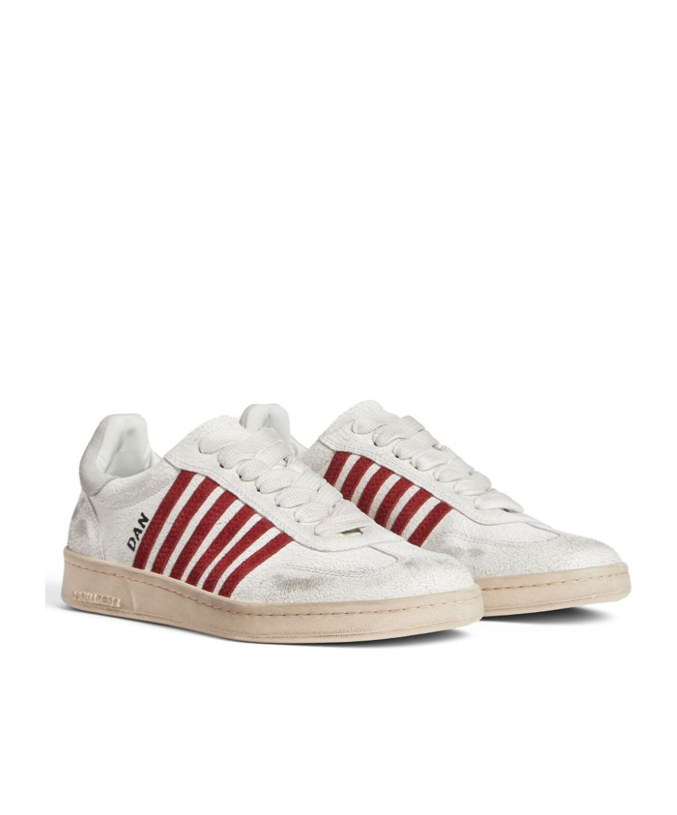 Dsquared2 Distressed Boxer Low-top Sneakers In White