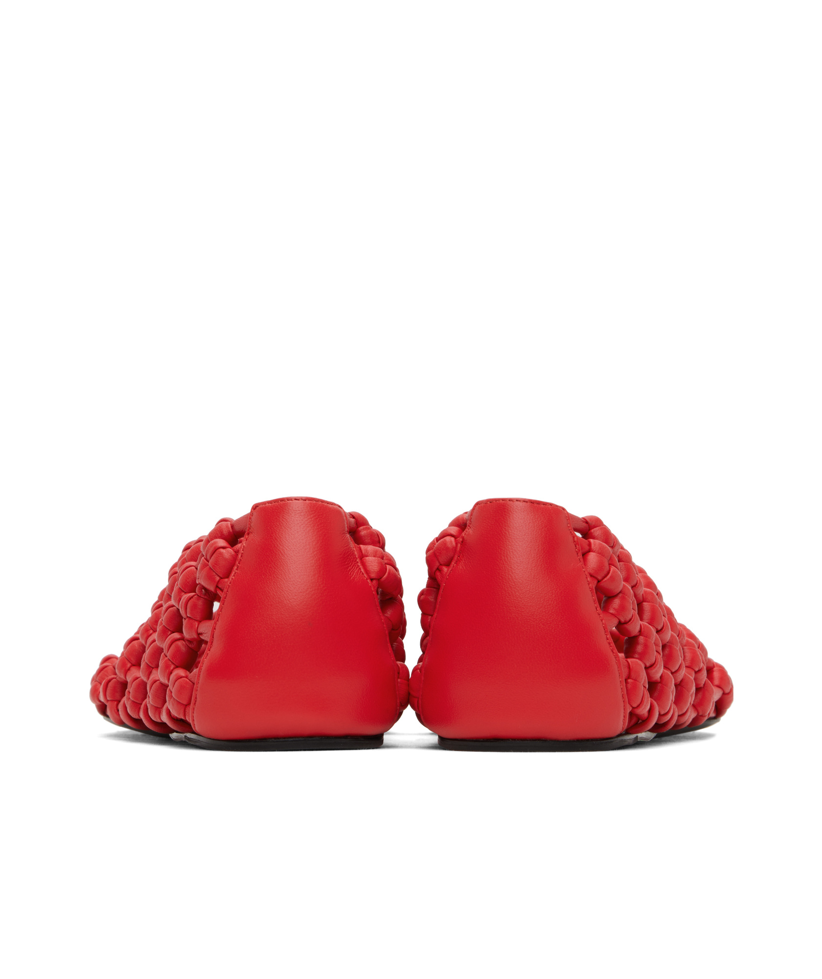 Jil Sander Red Hand-knotted Ballerina Flats In Red