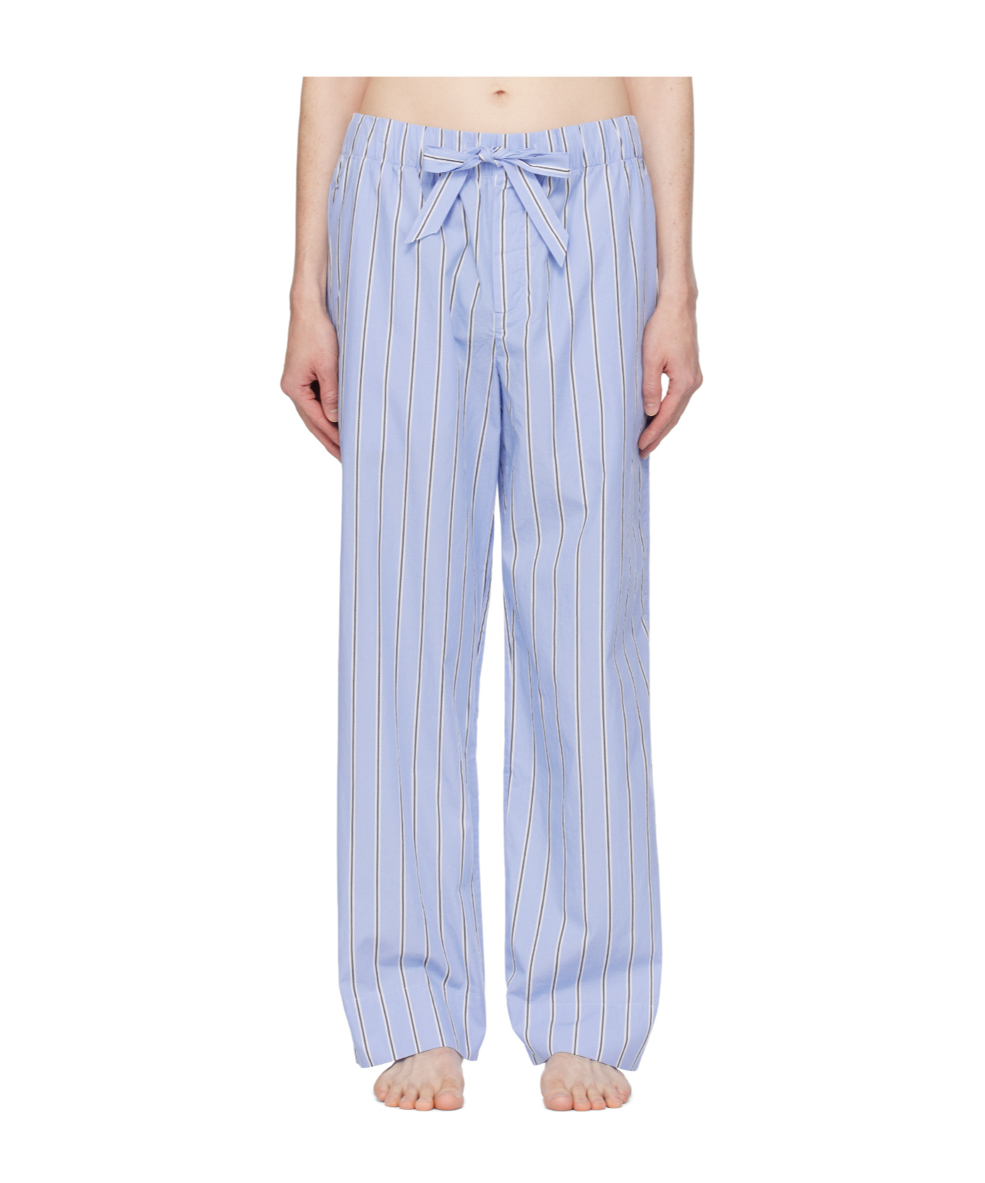 Tekla Blue Poplin Pyjama Pants In Multi