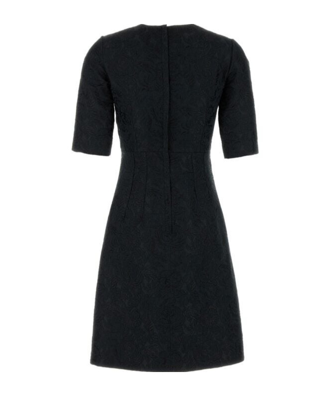 Dolce & Gabbana Black Brocade Dress In Black