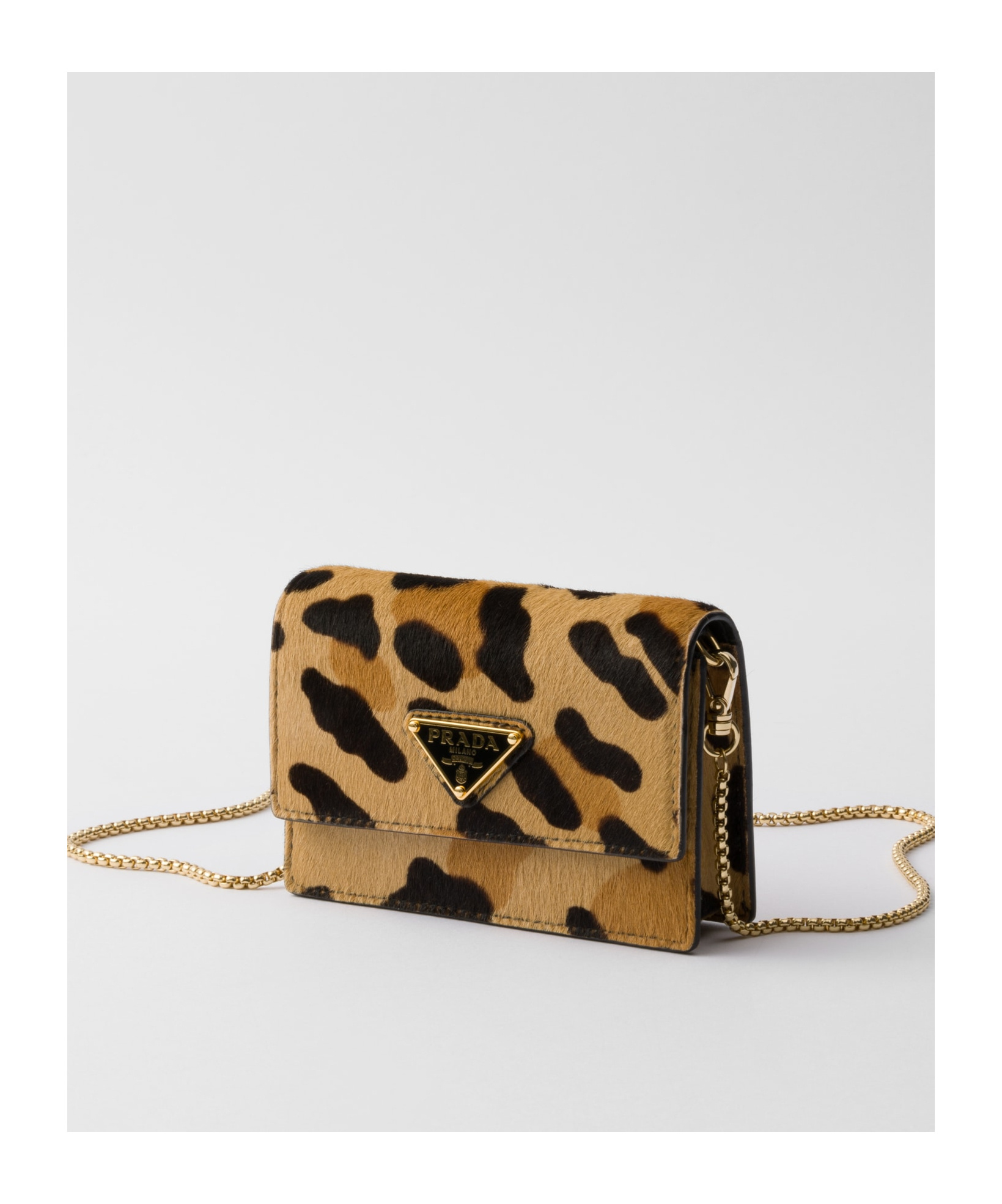 Prada Logo Shoulder Card Bag In Brown