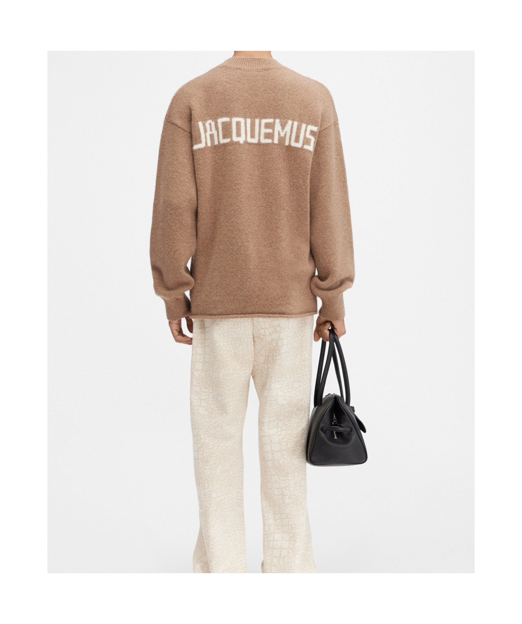 Jacquemus Logo Detailed Knitted Sweater In Brown
