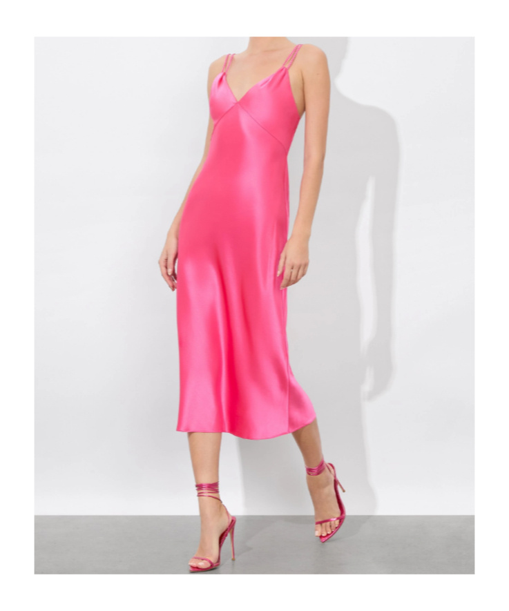 Alice And Olivia Kiro Suspender Skirt In Pink