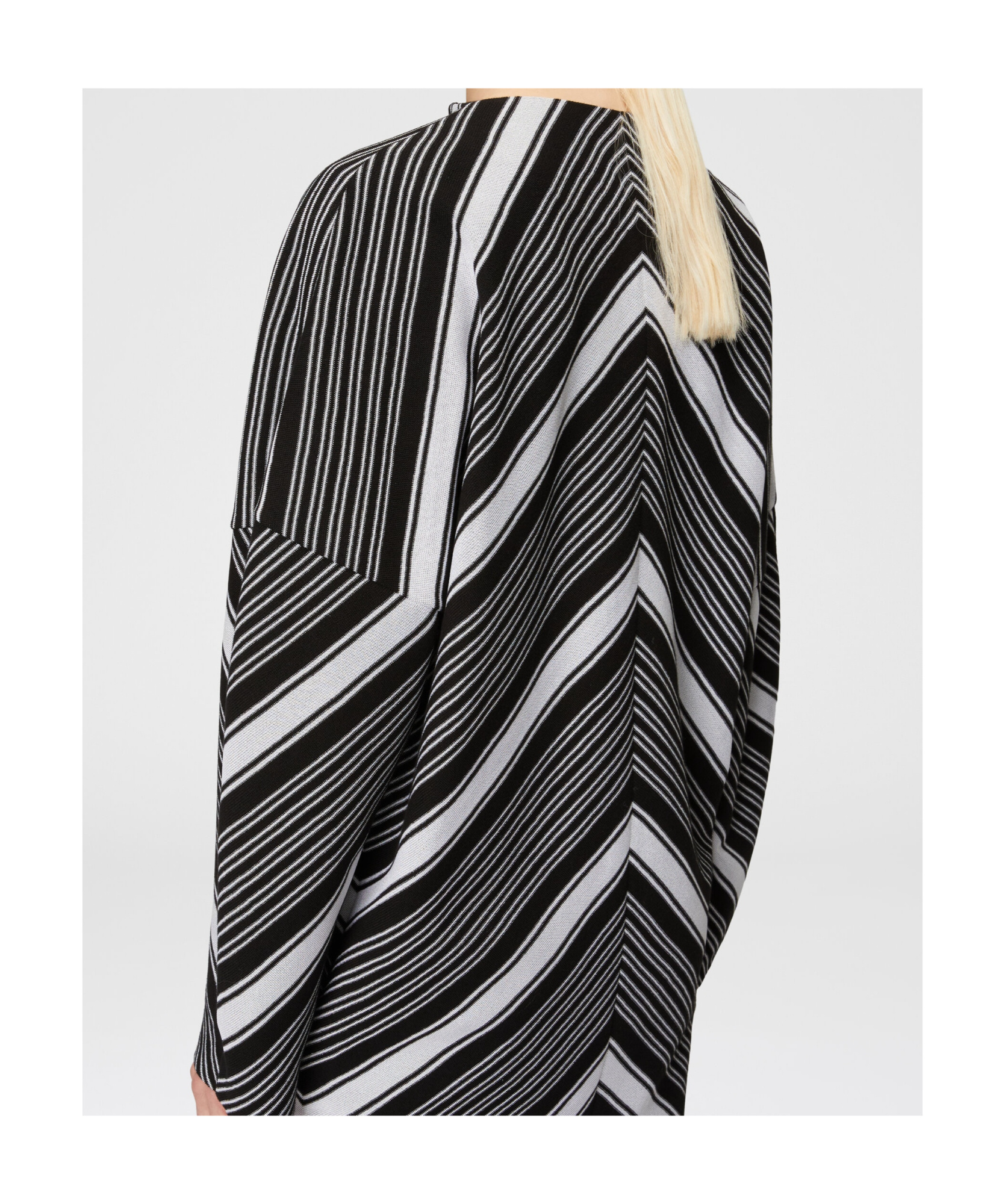 Missoni Black Chevron Viscose Mini Dress With Oversized Sleeves In Black