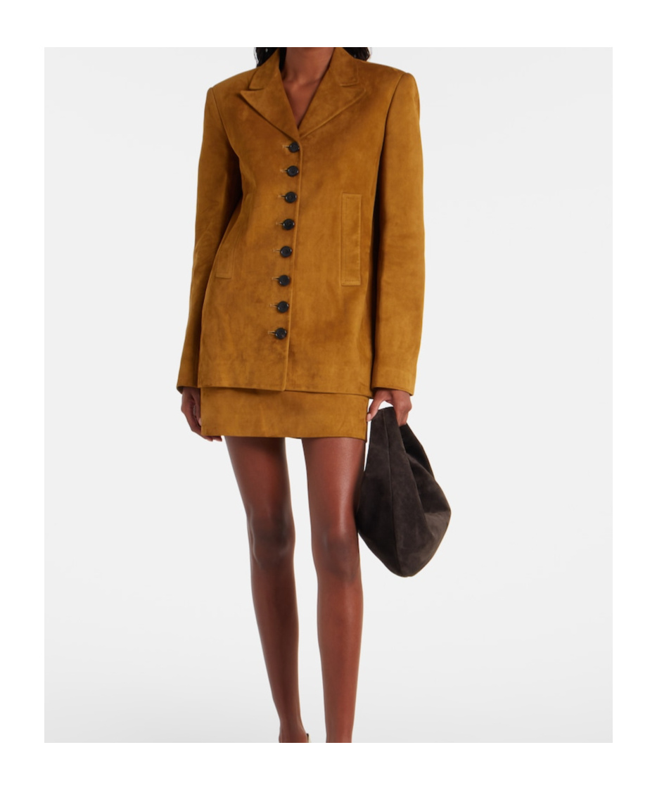 Khaite Saraphina Suede Jacket In Multi