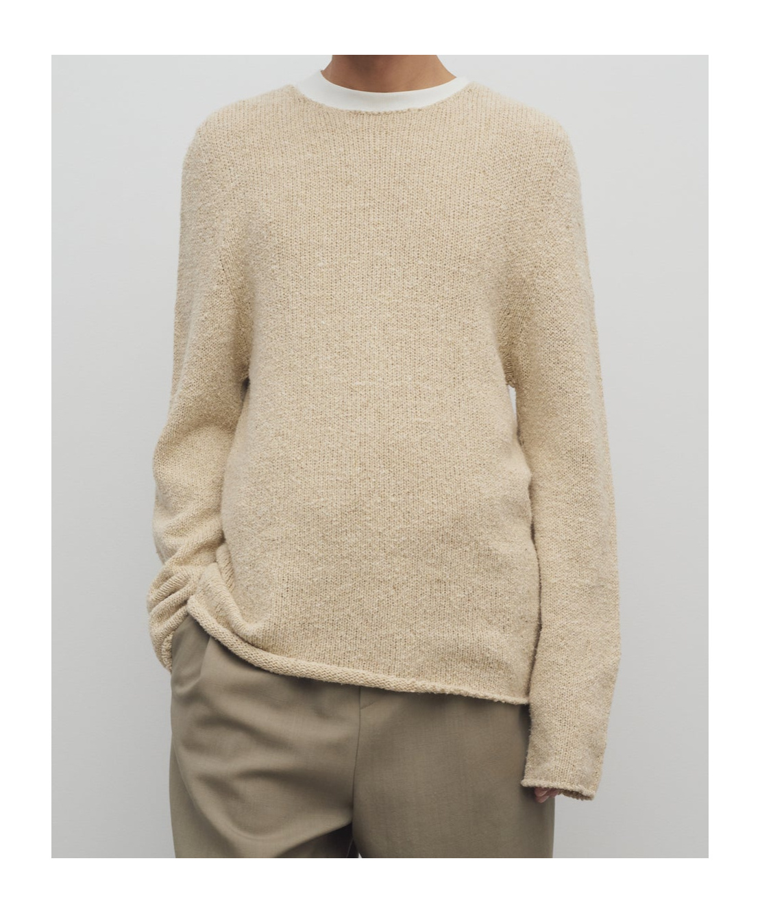 The Row Long-sleeved Sweater In Light Beige Mixed Color