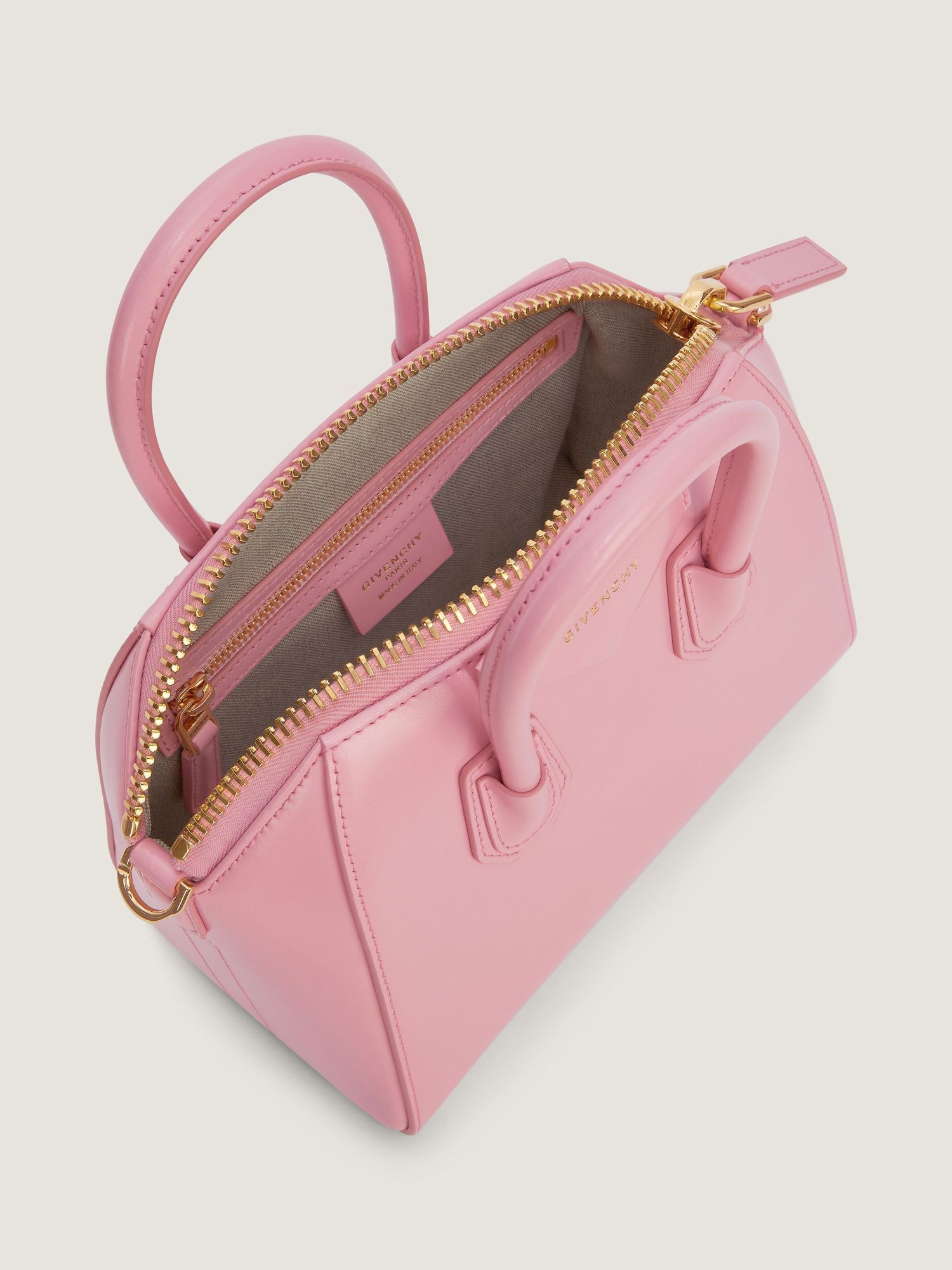 Givenchy Antigona Mini Top-handle Bag In Patent Leather In Pink