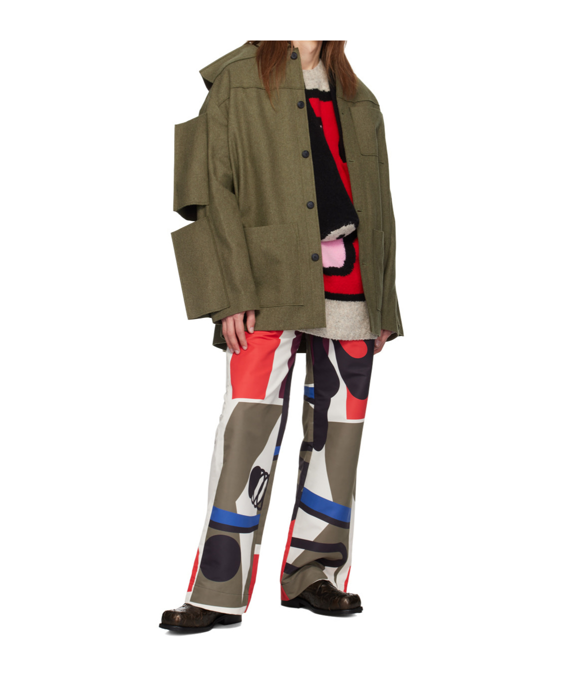Walter Van Beirendonck Gray Moon Eye Sweater In Black