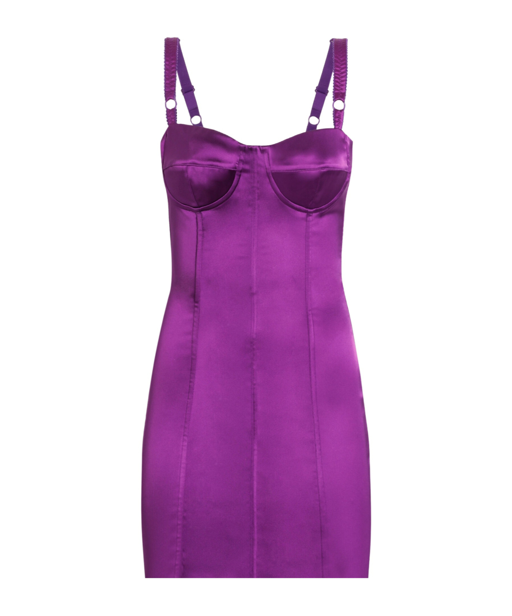 Dolce & Gabbana Satin Bustier Mini Dress In Purple
