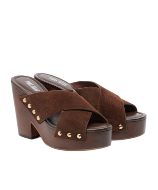 Paris Texas Marisol Suede Platform Mules In Brown