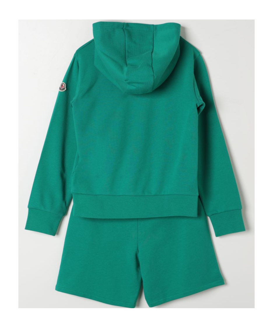 Moncler Logo-appliqué Track Shorts Set In Green