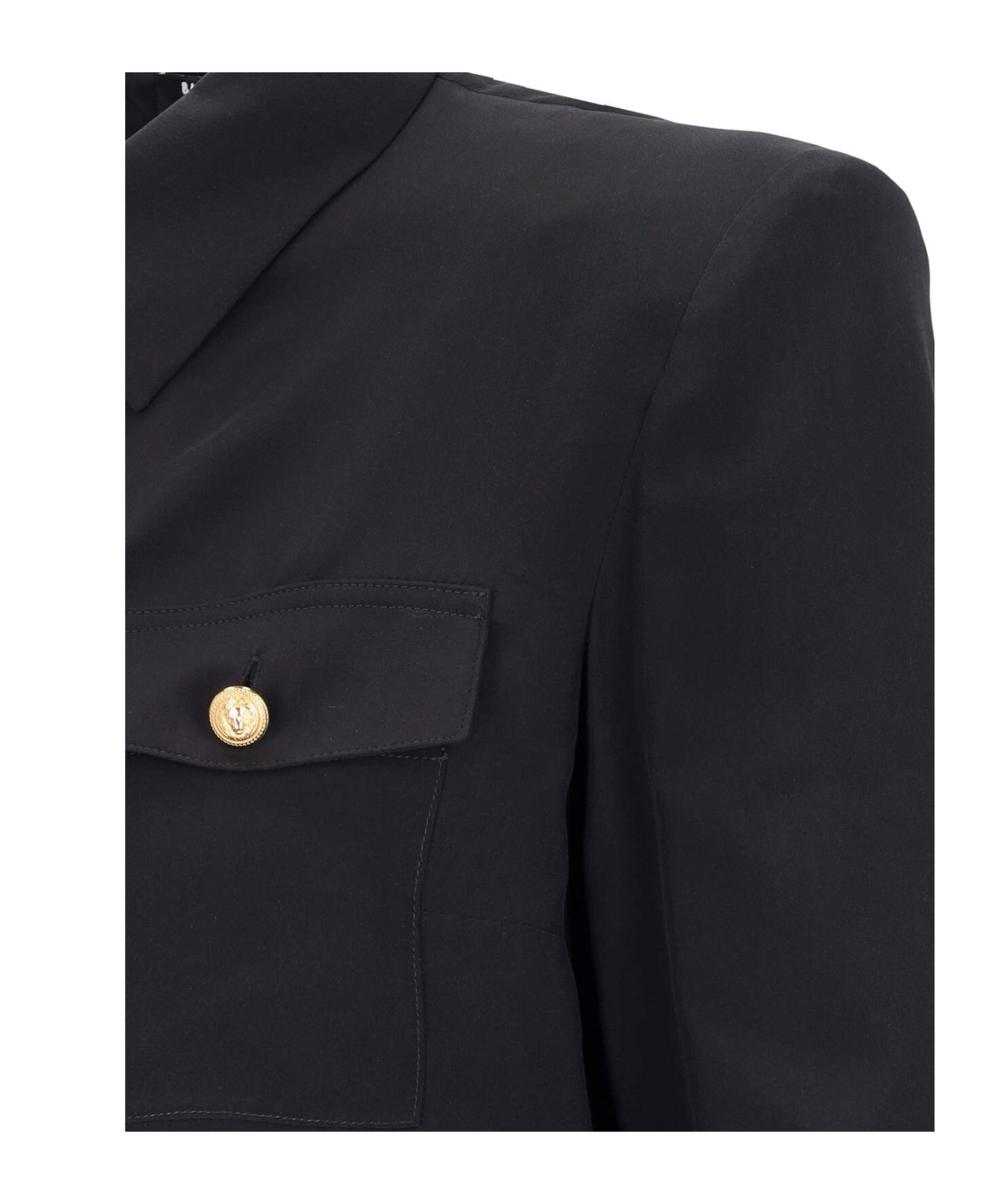 Shop Balmain Crepe De Chine Shirt In Black