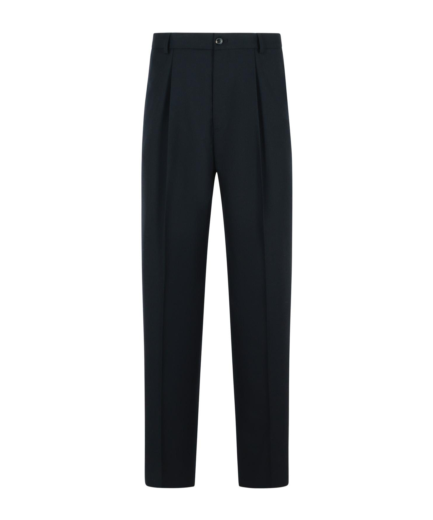 Dries Van Noten Pleated Trousers With Belt Loops And Back Pocket In Black