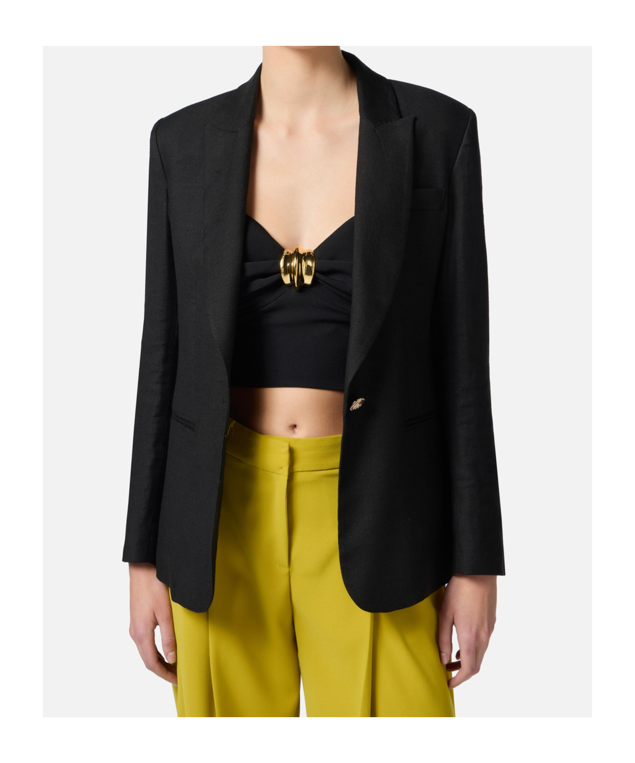 Shop Elisabetta Franchi Single-breasted Blazer In Black