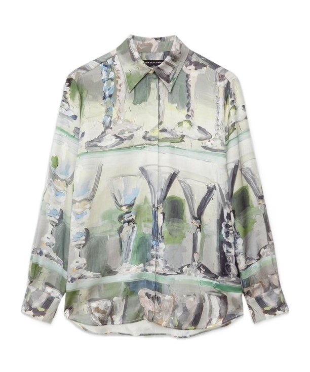 Msgm Long-sleeved Shirt In Gray