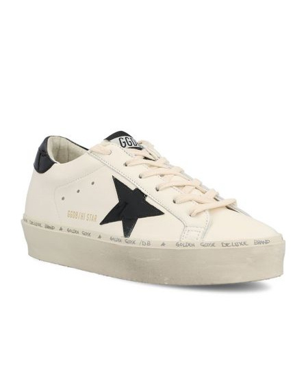 Golden Goose Leather Hi Star Sneakers In White