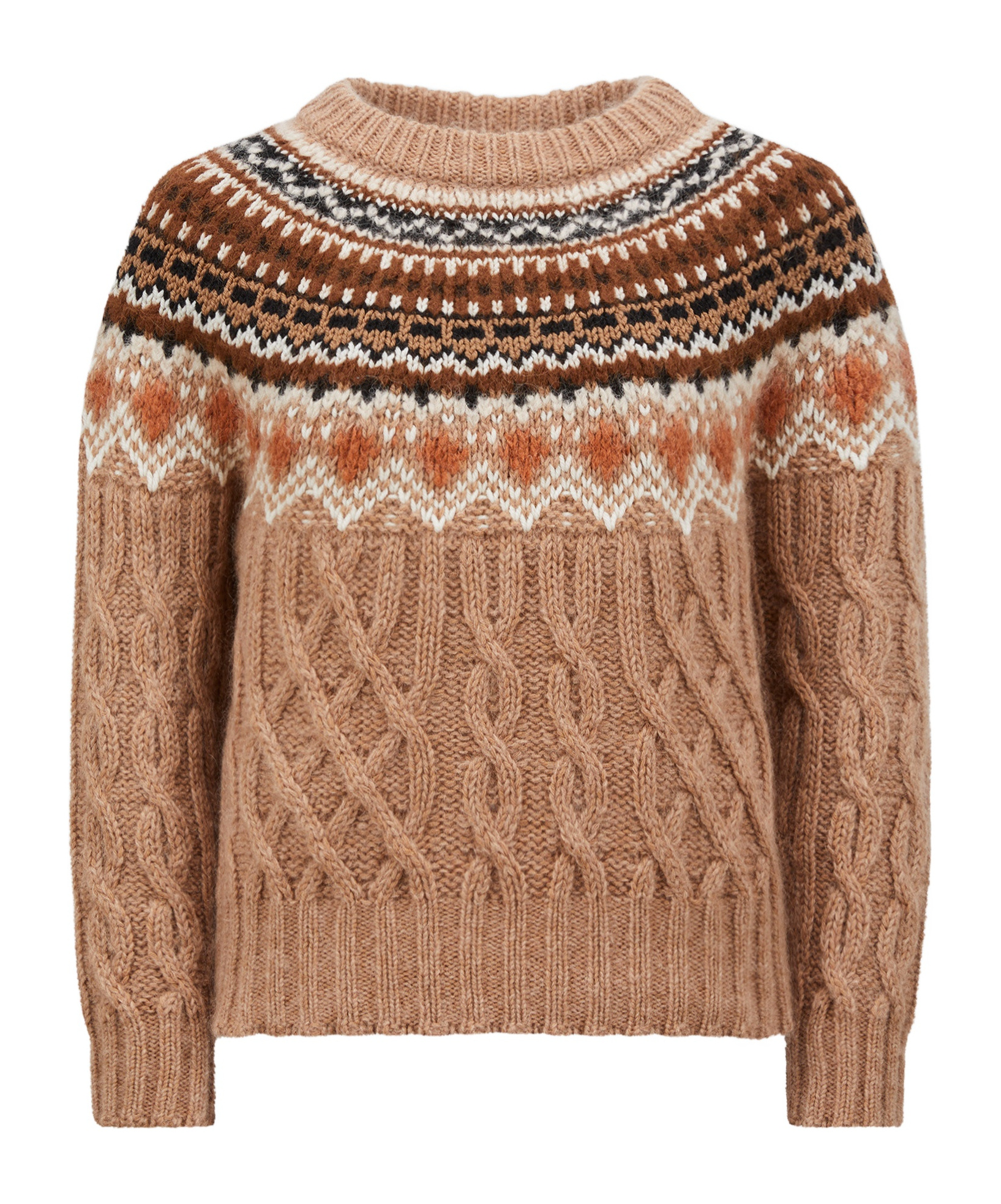 Moncler Crew Neck Sweater In Brown