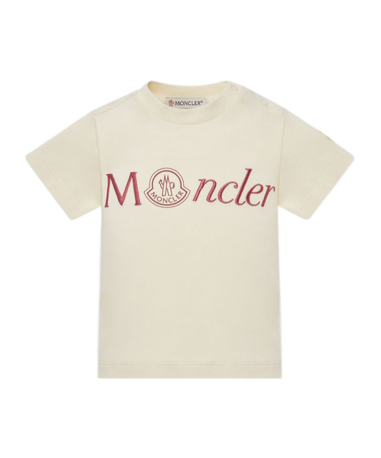 Moncler Logo T-shirt In Nude