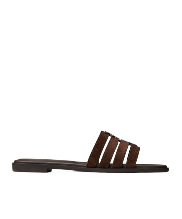 Tory Burch Ines Suede Cage Slide Sandals