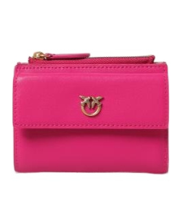 Pinko Double-fold Logo Wallet In Pink