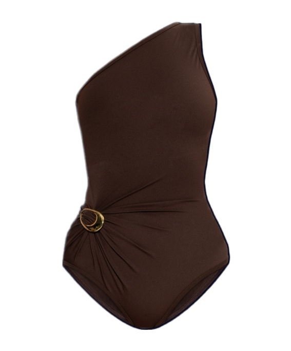 Bottega Veneta Brown Stretch Nylon Swimsuit In Black