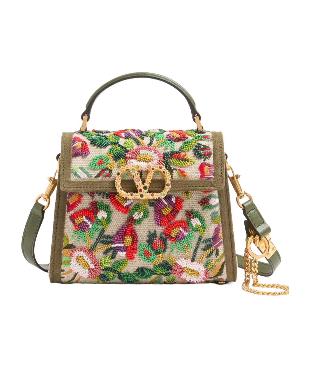 Valentino Bead-embellished Tote Bag In Nude
