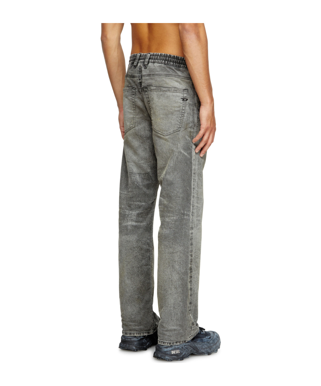Diesel Faded Straight-leg Jeans In Gray