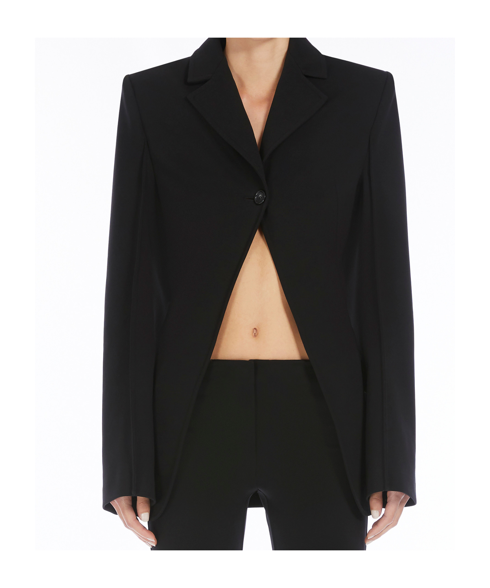 Sportmax Single-breasted Blazer In Stretch Viscose In Black