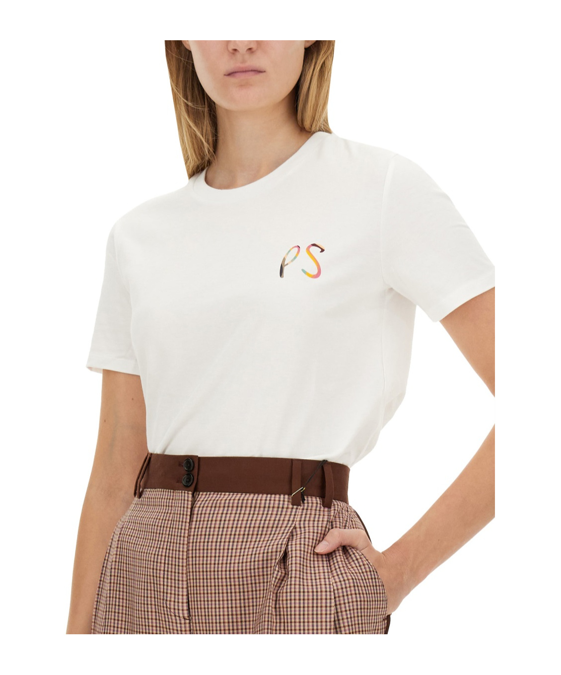 Ps By Paul Smith Womens Ps Swirl Logo T-shirt By Ps Paul Smith In White