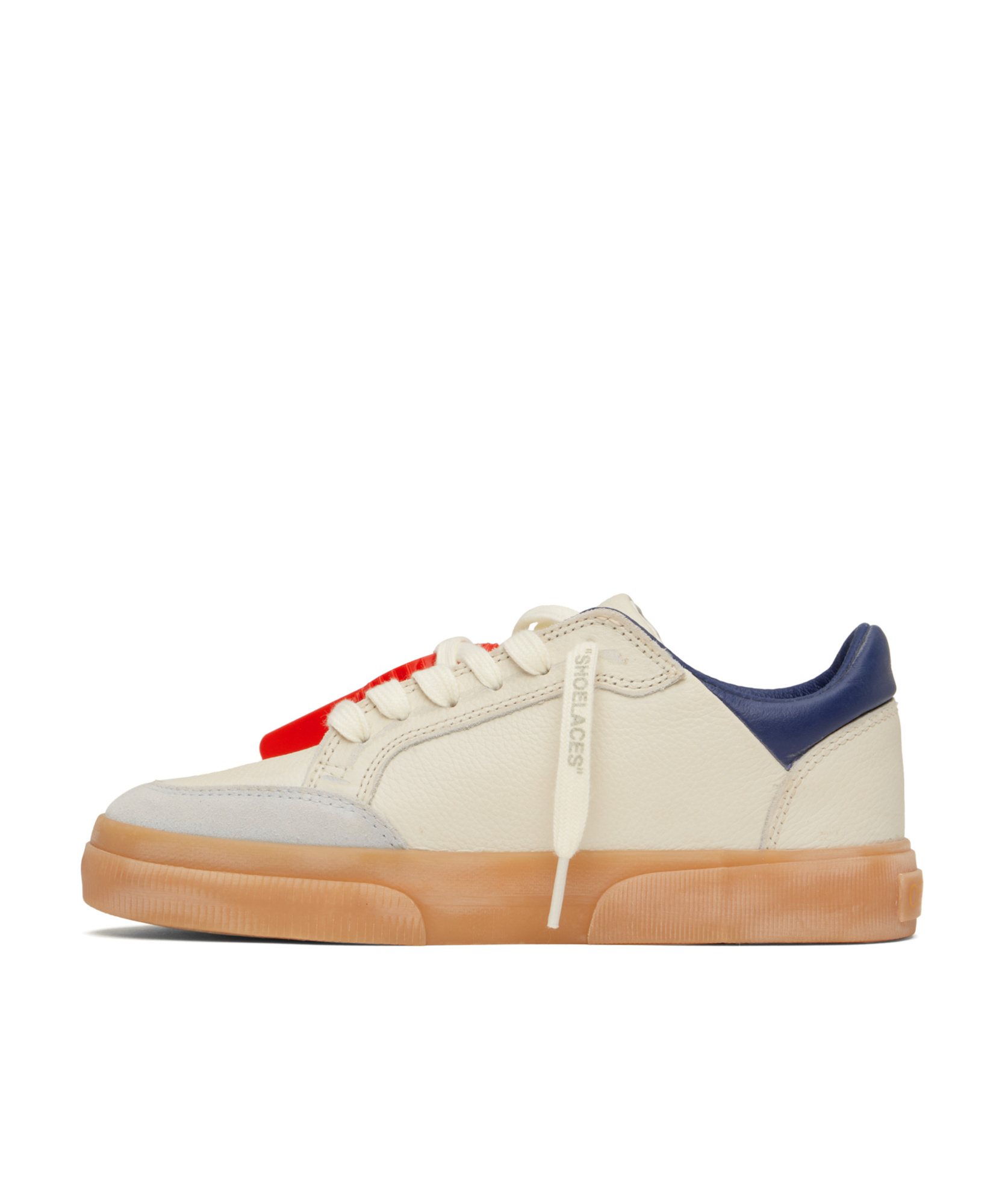 Off-white Lace-up Low-cut Casual Shoes In Nude