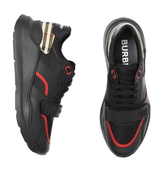 Burberry Vintage Check Ramsey Sneakers In Black