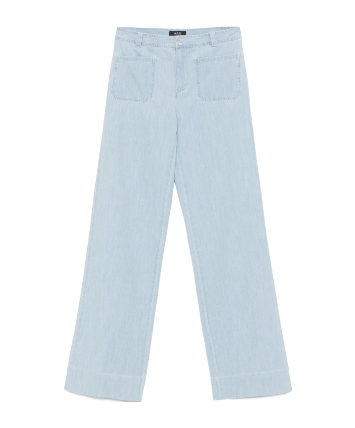 Apc Wide-leg Denim Trousers Patch Pockets In White