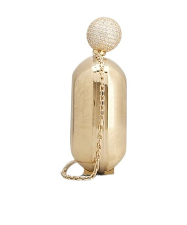 Roger Vivier Boite De Nuit Clutch In Metal In Golden