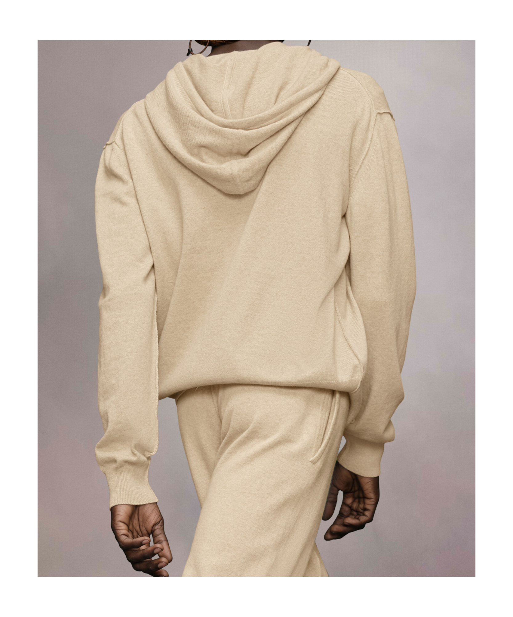 Maison Margiela Zip-up Walnut Sweatshirt With Spacious Hood In Walnut