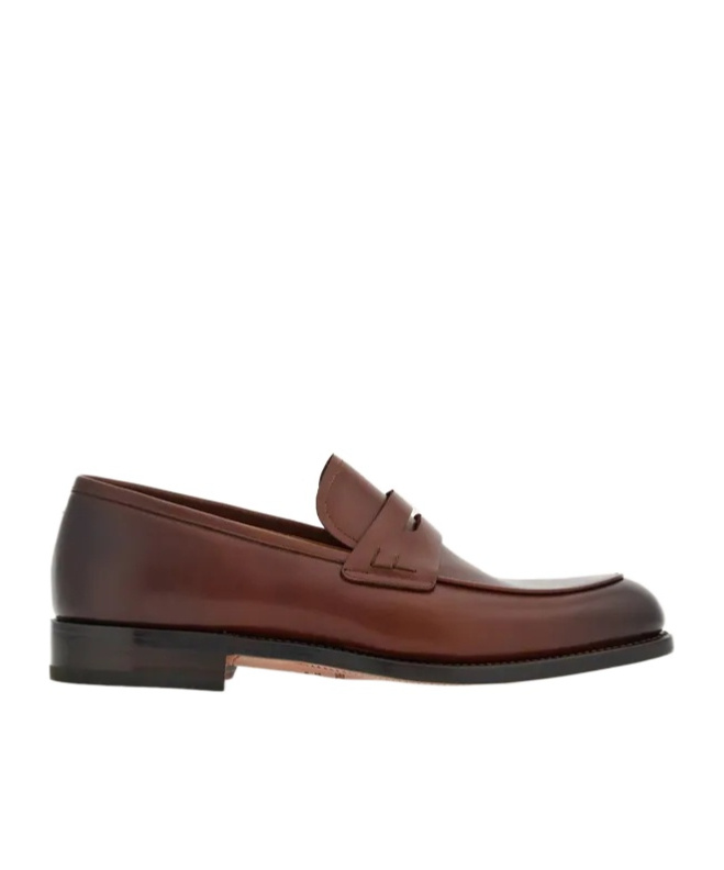 Ferragamo Man Loafers Brown Size 8.5 Calfskin In Brown
